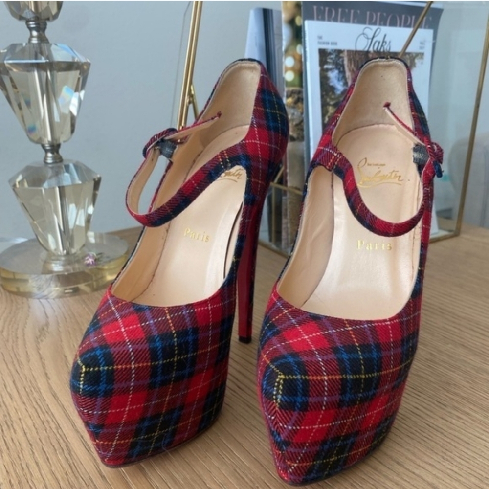 Christian Louboutin Lady Daf Tartan Heels